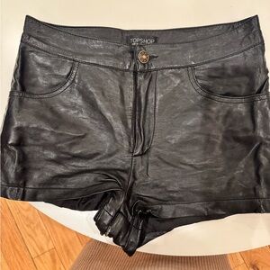 Topshop Black High Waist Shorts